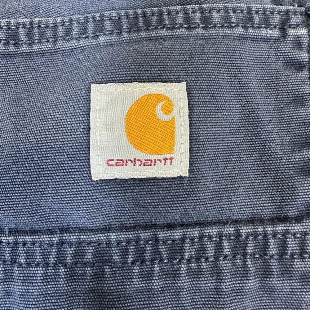 Carhartt Relaxed Fit Canvas Work Pants Navy Blue 30x30 Mens Utility Trousers